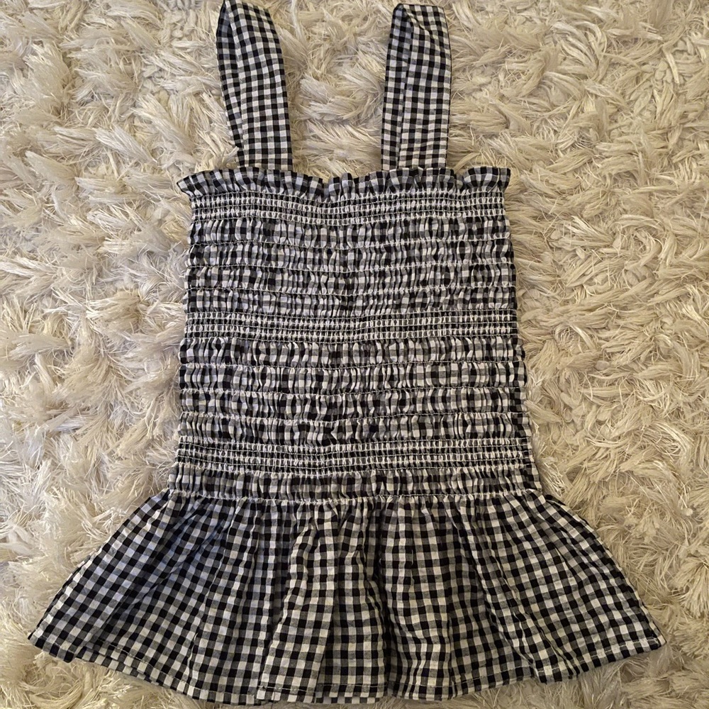 urban outfitters gingham frilly top